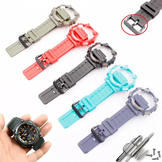 US $7.60 Watch accessories for Casio resin strap AQ-S810W AQS810WC pin buckle men's and women's sports silic