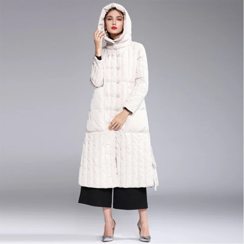 Beste Liva meisje 2019 Nieuwe Herfst Winter Vrouwen Eend Downs Jas Slim Parka Dames Jas Lange Capuchon Plus Size Ultra Licht bovenkleding