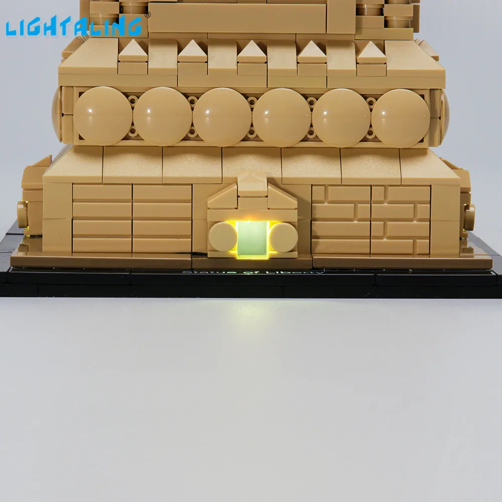 Lightaling Led Light Kit For Architecture Statue of Liberty Building Blocks Compatible With 21042( Lighting Set Only