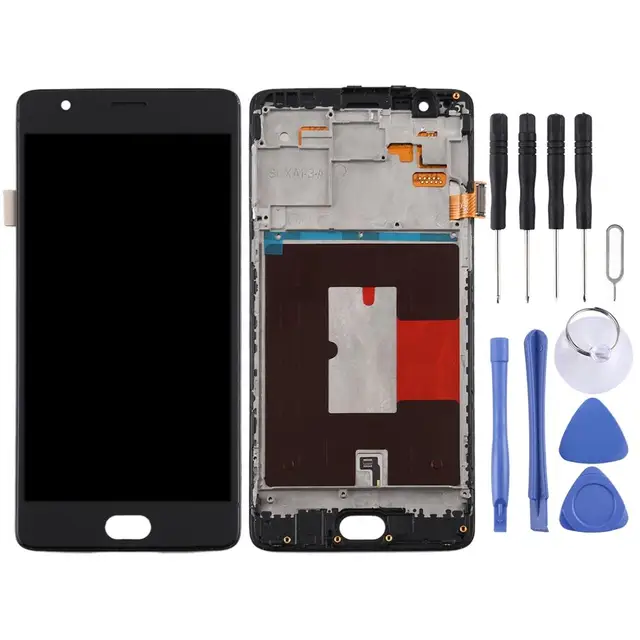 3T A3000 A3010 ZQ House TFT Material LCD Screen and Digitizer Full Assembly with Frame for OnePlus 3 Color : White