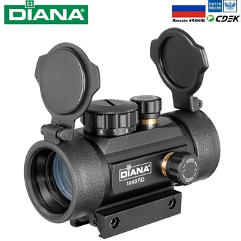 Mira telescópica táctica de 1x40 MM para Rifle de caza, visor de punto rojo y verde, colimador óptico, visor con cola de milano de 11/20MM para Rifle, pistola de aire al aire libre