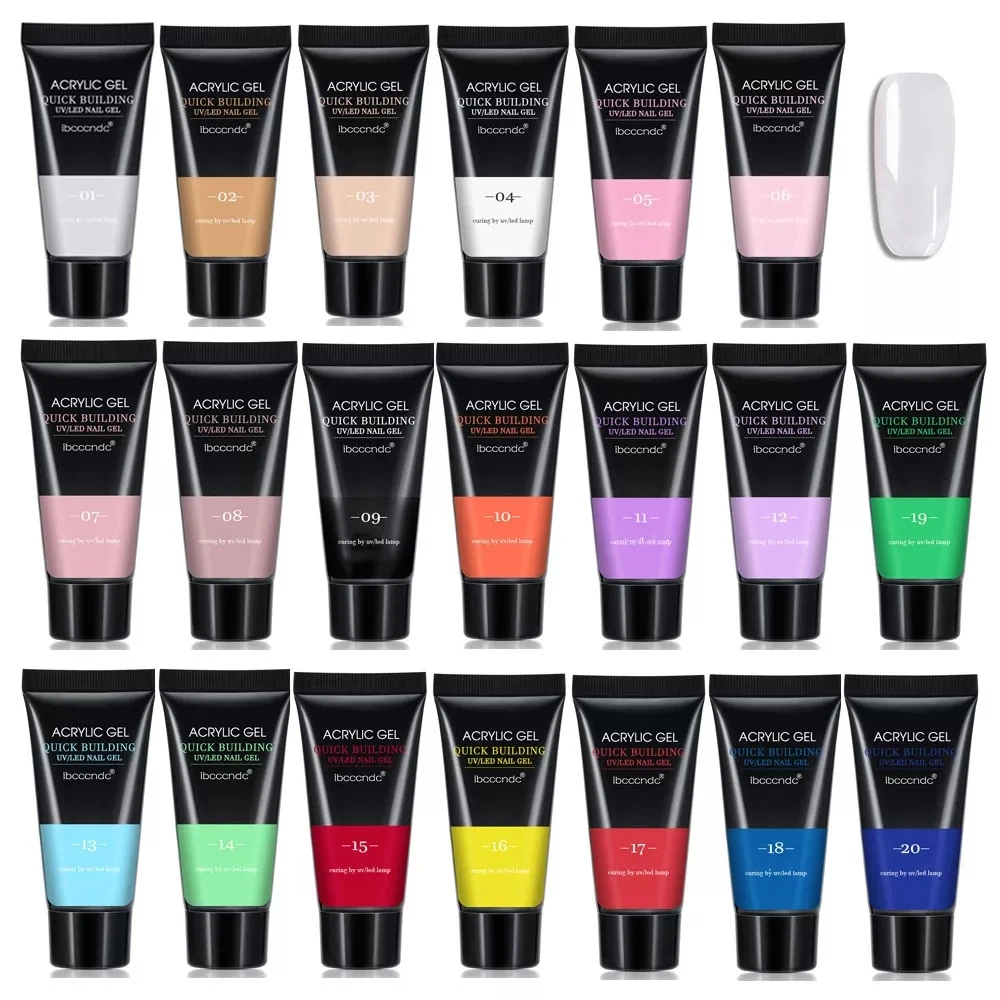 20 Colori 30G Gel Per Unghie In Acrilico Per Unghie Kit Per Gel Per Gel A Estensione Rapida Per Smalto Rosa