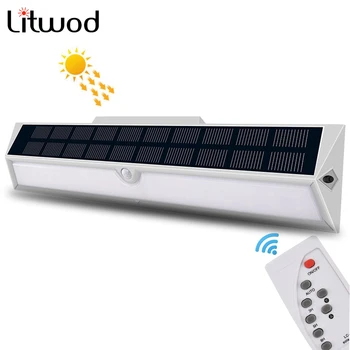 

Solar Outdoor Light Remote Control Motion Sensor Street Lamp Garden Fof Decoration 33 Led Built in Battery Sunlight Waterproof