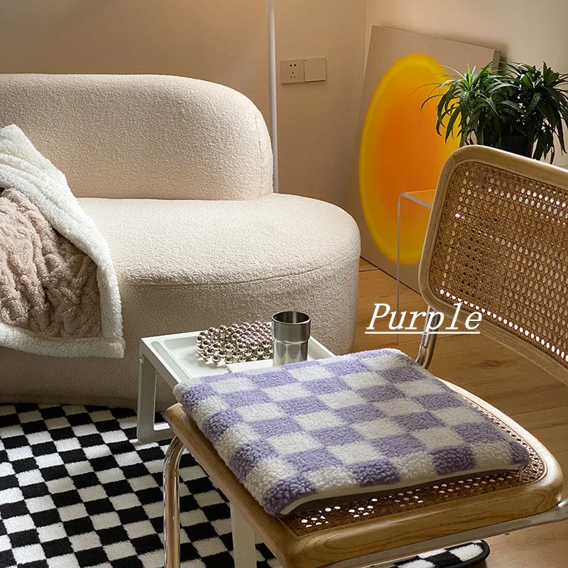 MARI MARI Fashion Checkerboard Cushion Ins Trendy Coussin Checkered Sofa Chair Seat Pillow Home Decor Textile Gingham Cushion