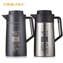 Termo de aislamiento al vacío de acero inoxidable 304 para el hogar, botella de doble capa de 1.5L, para café, té, leche, con mango