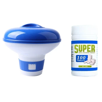 

Promotion! 100G Pool Cleaning Effervescent Chlorine Tablet Cage Swimming Pool Clarifier Chemical Floater Dispenser Home Cleaner