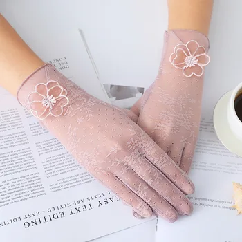 

New Sunscreen Lace Gloves Women Summer Spring Women Touch Screen Anti Uv Slip Resistant Driving Gloves Lady Breathable Guantes