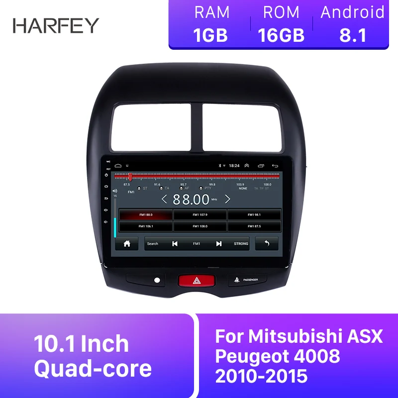 Harfey Автомобильный gps 10," стерео HD 2Din Android 8,1 Navi авто радио для Mitsubishi ASX peugeot 4008 2010 2011- мультимедийный плеер
