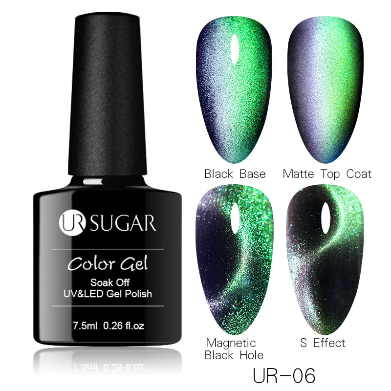 Ur Sugar 9D Galaxy Гель-лак для ногтей с эффектом «кошачий глаз» Хамелеон для использования с магнитом замачиваемый УФ-лак для ногтей 5D/7D 7,5 мл Полупостоянный маникюрный Гель-лак - Цвет: 6