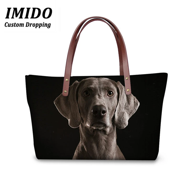 IMIDO, сумки, женские, брендовые, Ainmal, сумки, 3D, темно-серый, итальянский, с принтом борзой собаки, дамская сумка, большая, с верхней ручкой, сумки, кошелек - Цвет: WLL2709AL