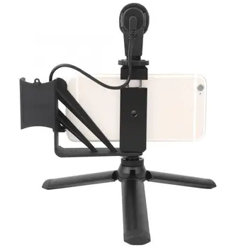 

Black 3.5mm Microphone Audio Adapter Phone Mount Desktop Tripod Real Time Video Recording for DJI OSMO Pocket Stabilizer