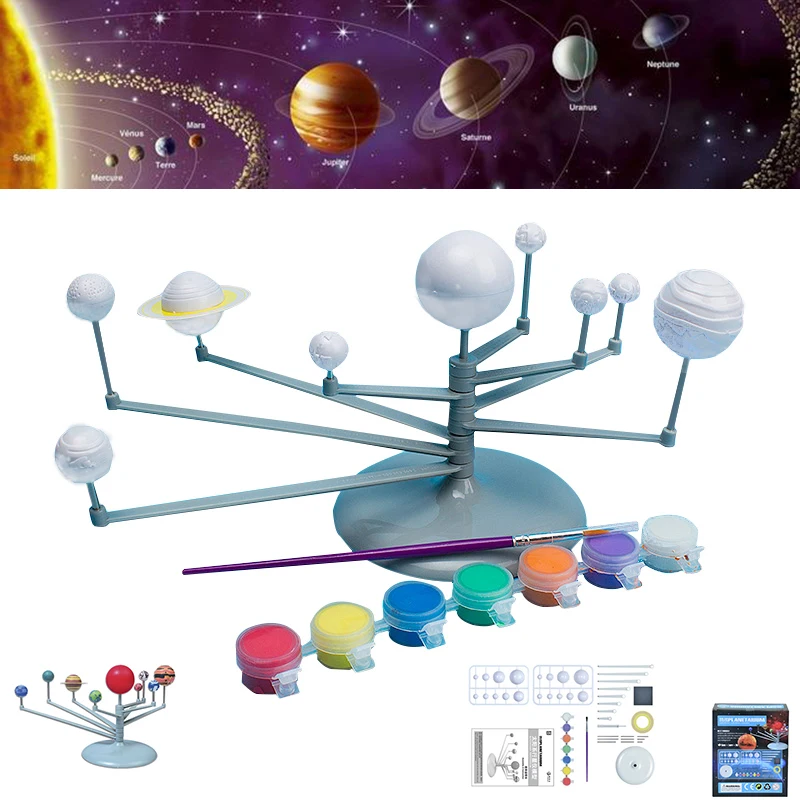Big Sale  Solar System Planet Instrument Model Kit Science Toys DIY Painting Model Planetarium Astronomy Educ 