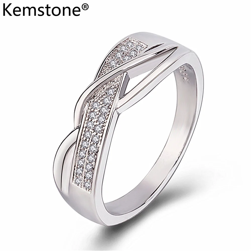 Kemstone Creatived Engagemnet кольцо медь золото посеребренное кольцо для женщин ювелирные изделия подарок