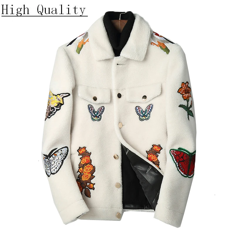 

Wool Fur Coat Men Short Sheep Shearing Jacket Winter Fashion Luxury Coat Men Overcoat Korean Erkek Mont L18-3411 KJ1464
