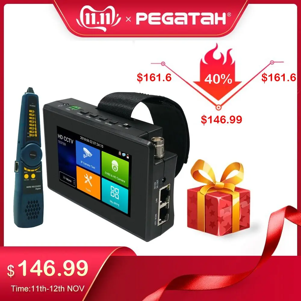 4 дюйма 4 к H265 H264 IP камера тестер 8MP AHD/TVI/CVI CVBS CCTV тестер монитор PTZ контроллер Быстрый ONVIF IPC тестер с портом POE