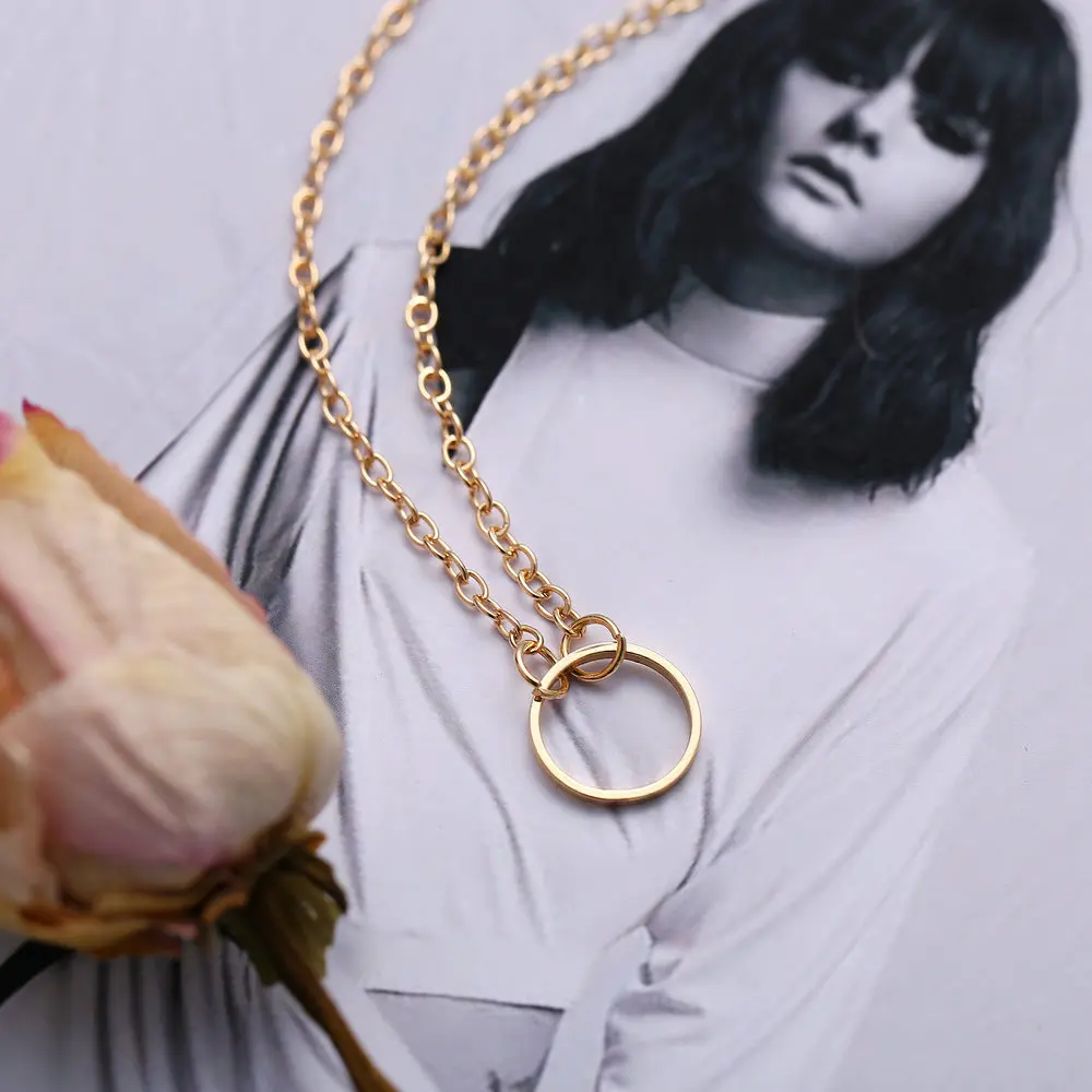 Fashion Tiny Heart Dainty Initial Necklace Gold Silver Color Ring Choker Necklace For Women Pendant Jewelry Gift