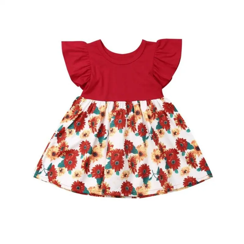 

1-6Years Newborn Baby Girl Floral Tutu Sleeveless Dress Party Wedding Princess Dresses