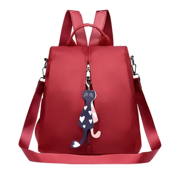 

backpack for girls school teens Fashion Women's Outdoor Solid Color Nylon Multi-Function Backpack Shoulder Bag #G2