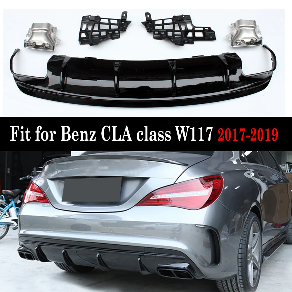 PP материалы Автомобильный задний бампер диффузор для Mercedes Benz W117 CLA200 CLA260 CLA45 подтяжку лица посылка