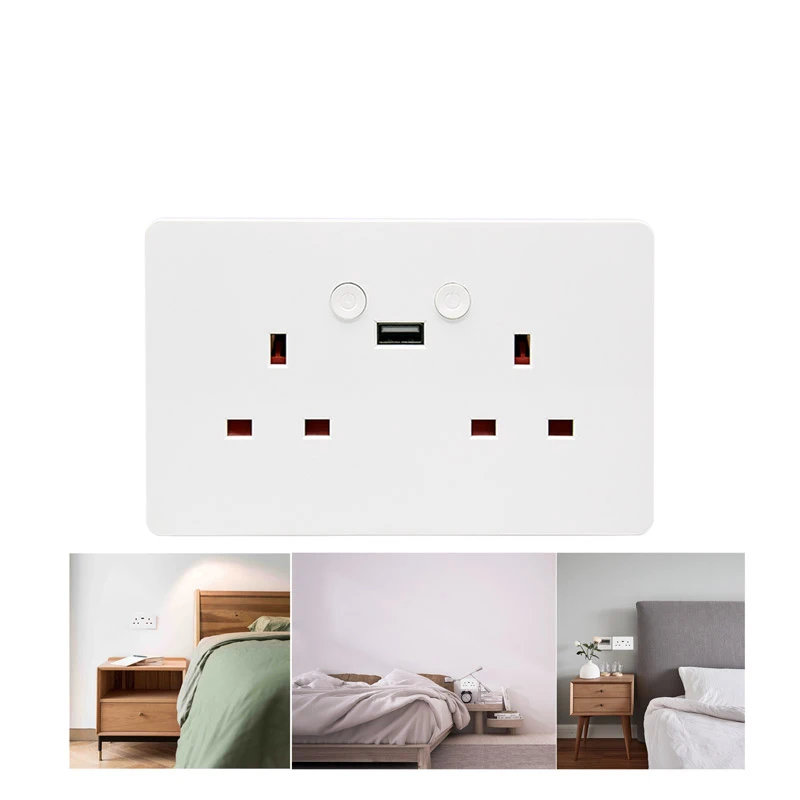 Голосовое управление розетка панель Wifi адаптер двойной USB вилка стандарта Великобритании розетка с переключателем зарядное устройство Электрический интеллект
