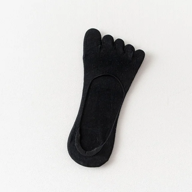 1Pair Black Pink White Summer Women Cotton Five Finger Toe Sock Hosiery Invisible Slippers Harajuku Funny Cute Cartoon black