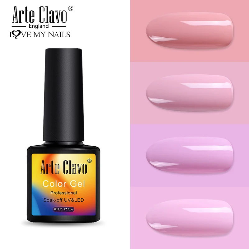 8ml-ZH06 Arte Clavo набор гель-лаков для ногтей 8 мл наборы для ногтей чистые цвета УФ Гель-лак набор базовое верхнее покрытие гель для нейл-арта все для маникюра - Цвет: 8ml-ZH06