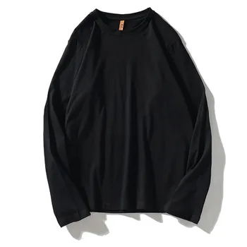 

Men's spring and autumn new T-shirt men's solid color basic simple cotton long-sleeved T-shirt men