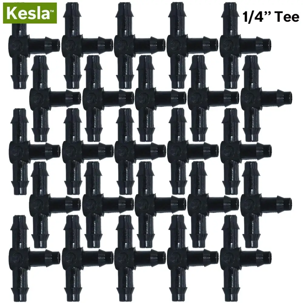 Tee-Connector Hose Watering-Pipe Drip-Irrigation Garden-Tools Tubing Couplings Plastic
