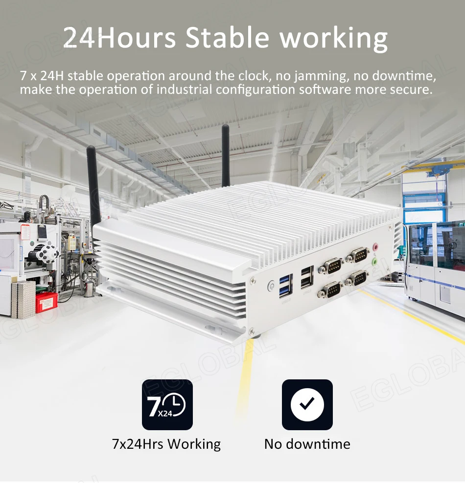 Eglobal Industrial Fanless Mini PC with Intel I5-6360u, I7 10510U, 2 LANs, 2 COM, 24/7 Working, Micro Computer, Linux, 4G SIM, WIFI, VGA, HDMI Description Image.This Product Can Be Found With The Tag Names Cheap Mini PC, Computer Office, High Quality Computer Office, Mini pc