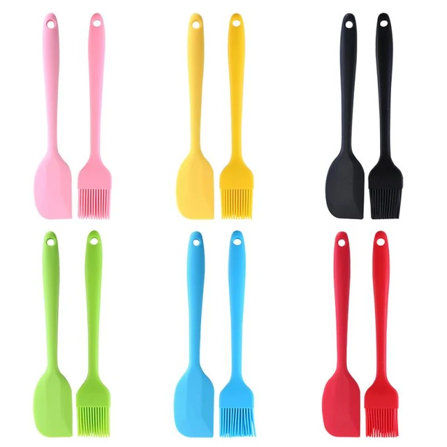 Ensemble d'ustensiles de pâtisserie en silicone, spatule maryse et  pinceau,kit indispensable pour traiter crème, beurre et mélanger la pâte,  accessoires de cuisine disponibles en 6 couleurs - AliExpress