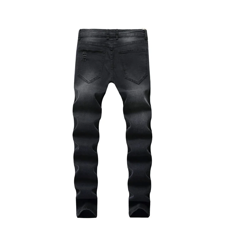 Jeans Men New Men's Black Pants Pants Men's Stretch Hole Casual Jeans Slim Fit Pants Size 28-40 42