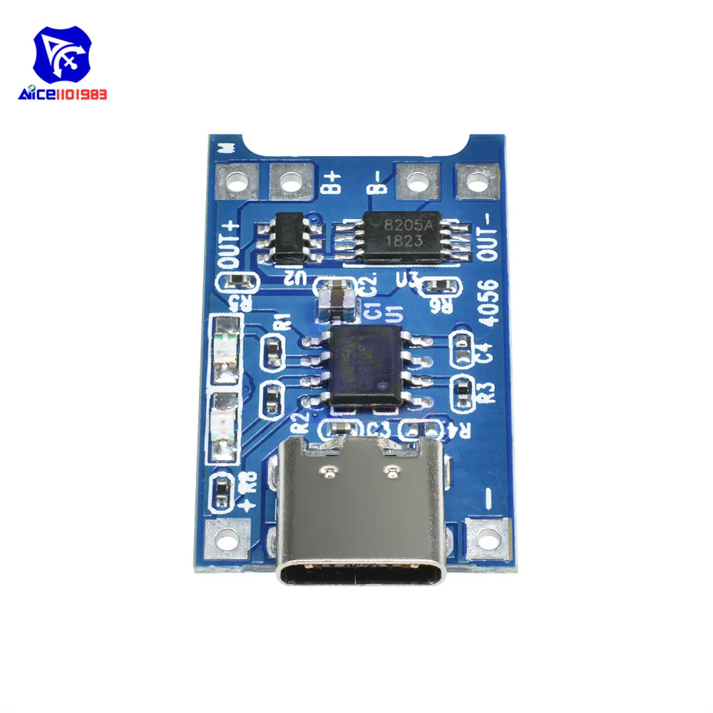 Modulo Caricabatteria USB-C Per Batterie 18650 - Doppia Protezione Sovracarica E Scarica - Ricarica 5V 1A Con Led Indicatore - Foto 2