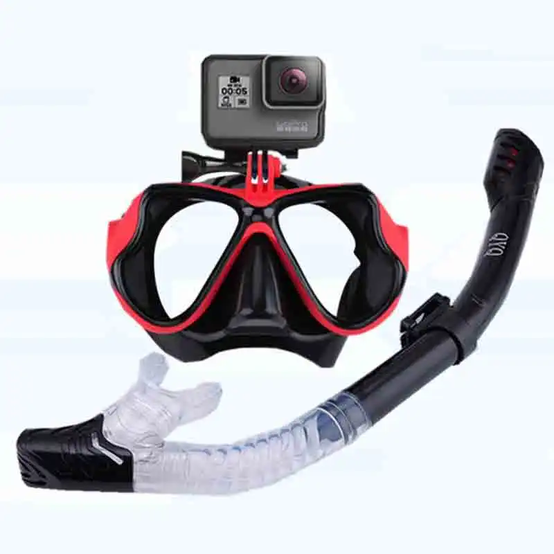 Подводное плавание маска трубка набор анти-туман плавание очки для подводного плавания с легким дыханием сухая трубка маска для