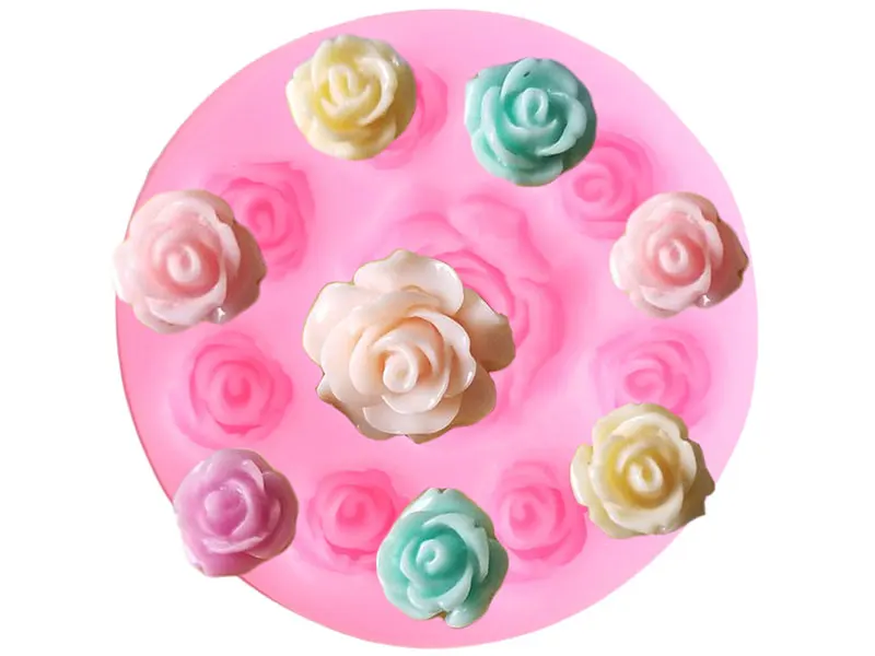 Мини-розовый цветок силиконовые формы для приготовления конфет форма для шоколада форма для мастики Кухня выпечки помадка для кекса инструменты для украшения торта