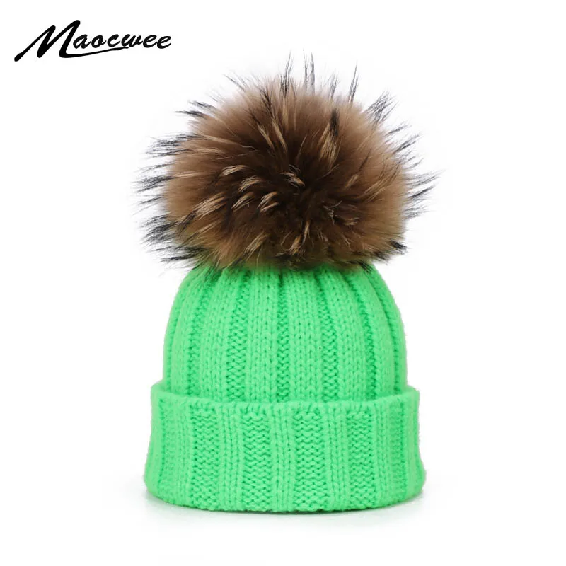 

Winter Real Fur Pompom Hat Beanie For Women Men Thick Warm Hat Cap With Natural Fur Pompon Ski Hat Balaclava Skull Face Mask Cap