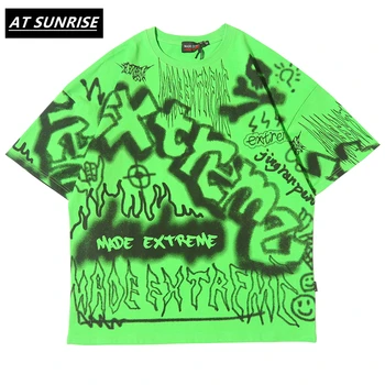 

Harajuku Graffiti T Shirt Sweatshirt Mens Hip Hop Short Sleeves Streetwear Casual Fashion Clothes Hipster 2020 new Cotton tops