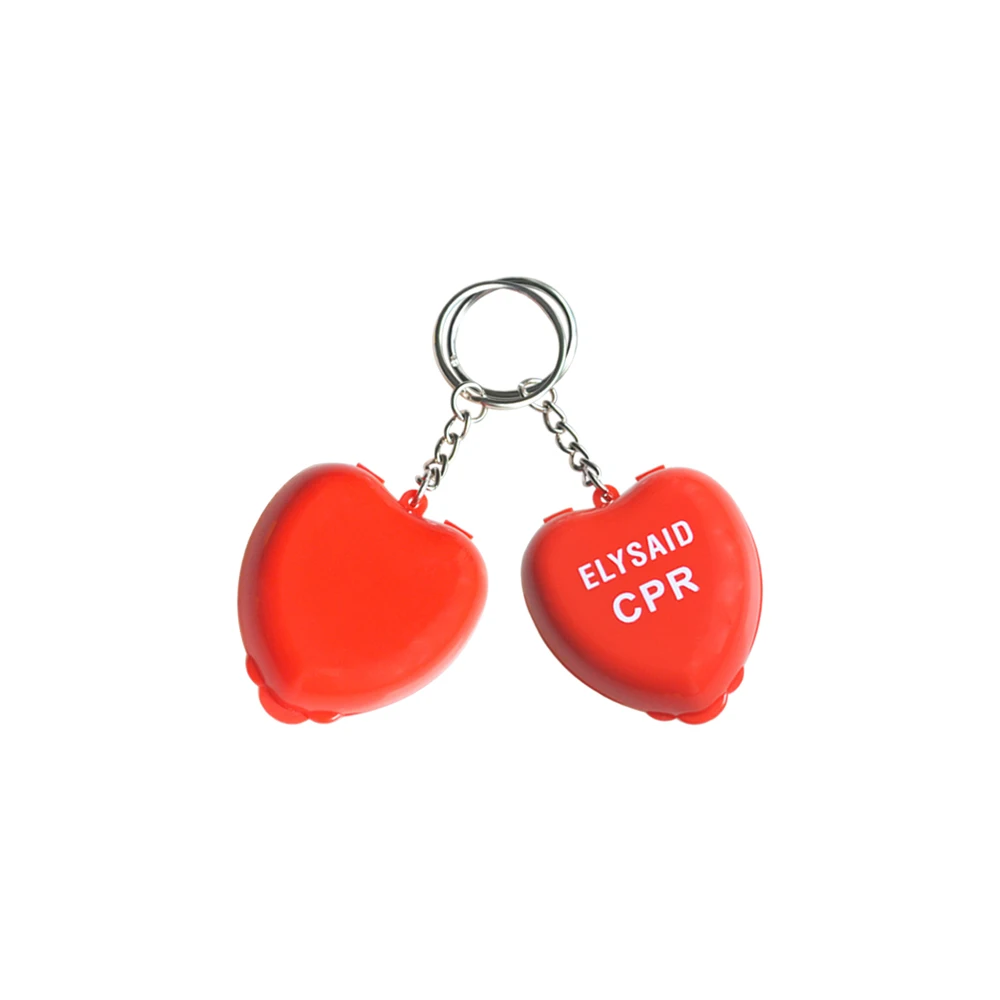 10 шт./лот CPR маска CPR лицевой щит для реаниматора CPR с односторонним брелоком для ключей в форме сердца аптечка первой помощи - Цвет: Red