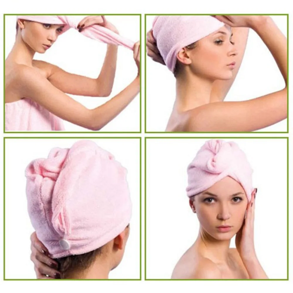 Magic Microfiber Hair Fast Drying Dryer Towel Bath Wrap Hat Quick Cap Turban Dry Bathroom Accessories Towel A40