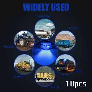 

10pcs Side Marker Light Parts Blue Universal Side Marker Light Camping