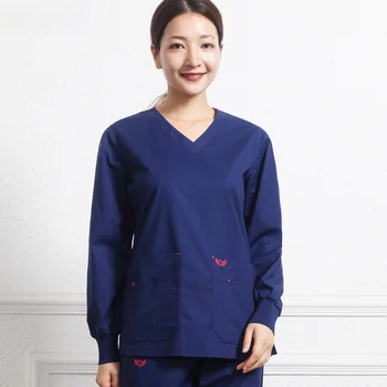 

Infinity Stretch Nurse Uniform Winter Scrub Set Hospital Work Uniforms Doctor Long Sleeve OR Scrub Suits for Women Dentist Wear