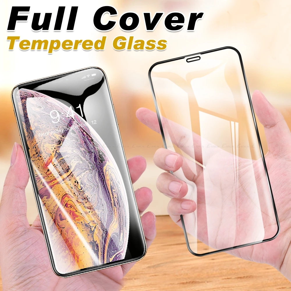 Screen Protector For iPhone 13 12 mini 11 Pro XS Max XR X SE2 8 7 6 6s Plus SE 2020 Tempered Glass Full Cover Protective Film | Мобильные