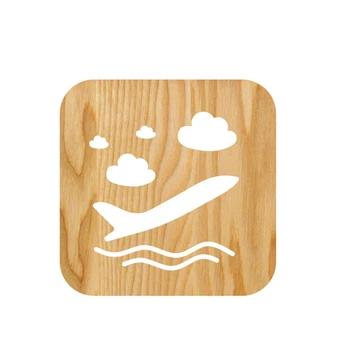 

Wooden Aircraft Lamp Children's Night Light Kids Bedroom Decoration Warm Light LED USB Night Light for Children Gift
