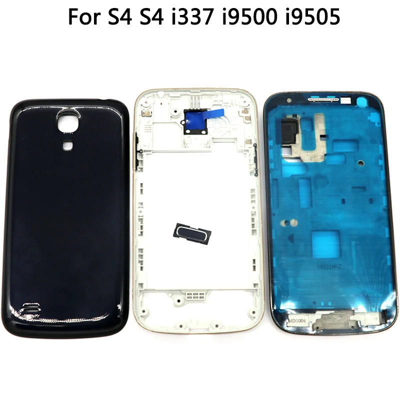 Для Samsung Galaxy S4 mini i9190 i9192 i9195 крышка аккумулятора + передняя средняя рамка клейкая
