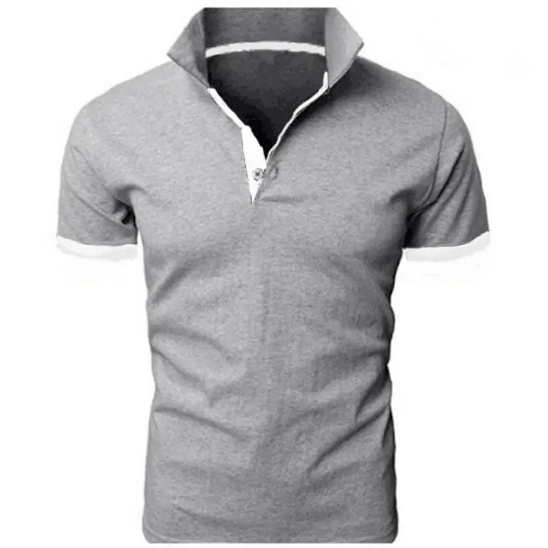 Ropa de Hombre Polo camisa 5xl hombres casual Delgado transpirable verano Polo camisa 10 цветов Hombre sólido manga corta - Цвет: qianghui-bai