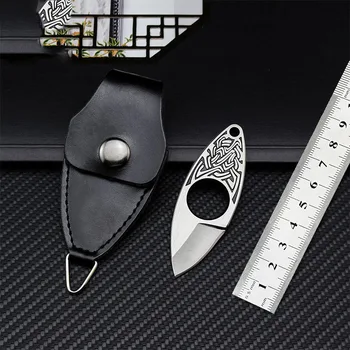 

Swayboo mini small ring knife integrated 440C stainless steel key chain EDC knife multi-tool Fixed Blade Knife case rope knife