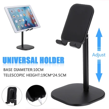 

For i-Pad Phone Sam-sung 1pc Universal Adjustable Tablet Stand Holder 19cm-24.5cm Telescopic Height Fits 3.5-12.9 Inches Mayitr