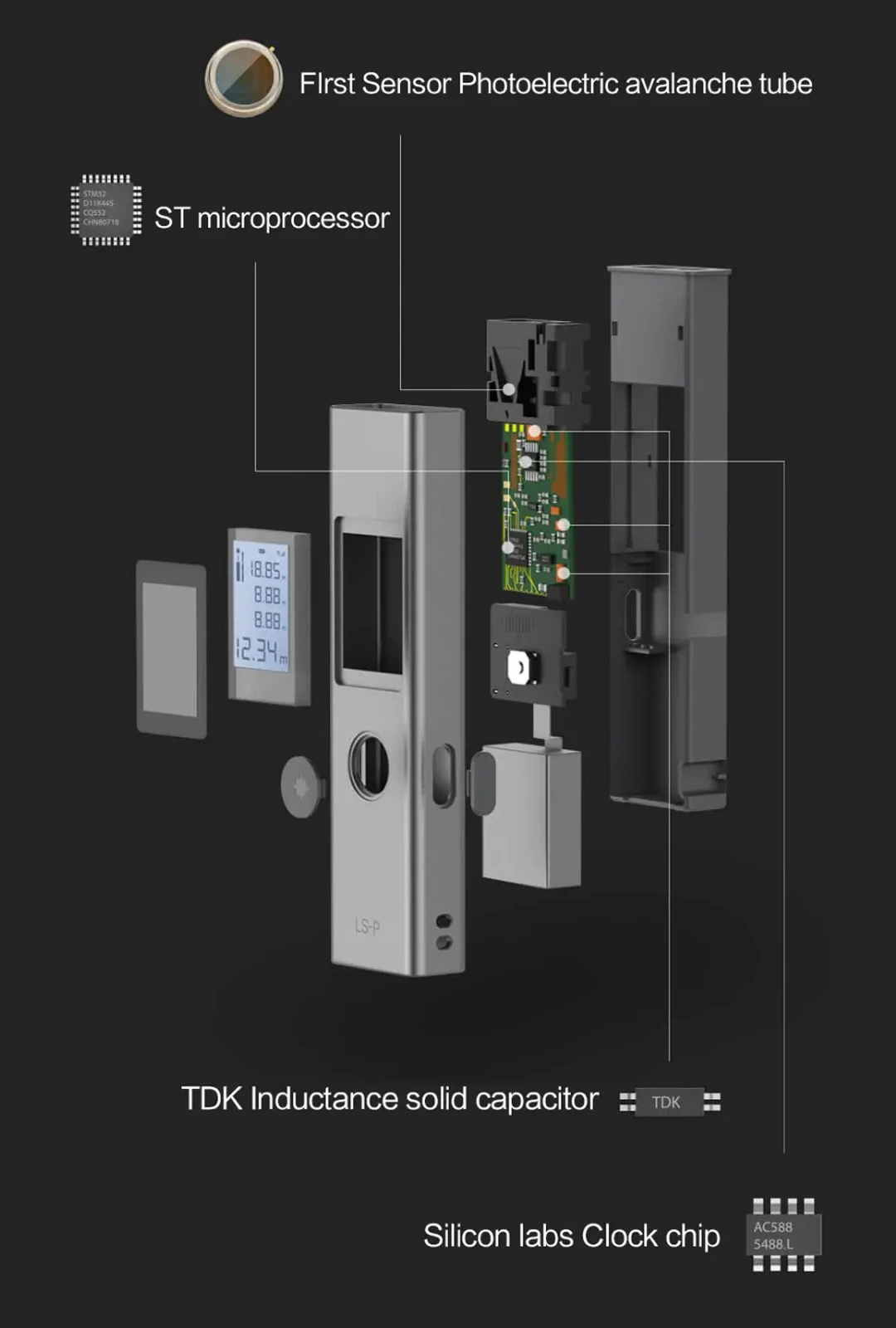 Xiaomi Duka лазерный дальномер 40 м LS-P LS-1S высокая точность измерения дальномерный лазер измеритель расстояния USB флэш-зарядка