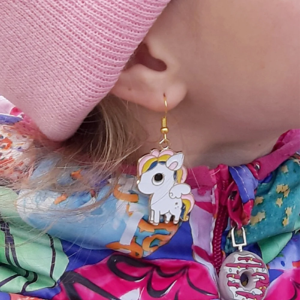 SEDEX серебряные серьги милые детские гвоздики в виде единорога наборы для женщин