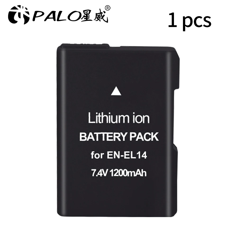 PALO 2 шт. EN-EL14 EN-EL14a ENEL14 RU EL14 EL14a Батарея+ ЖК-дисплей USB Dual Зарядное устройство для Nikon D3100 D3200 D3300 D5100 D5200 D5300 P7000 - Цвет: 1 pcs battery