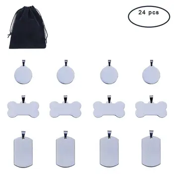

24Pcs 304 Stainless Steel Pendants Charms Bone Flat Shape for Jewelry Making